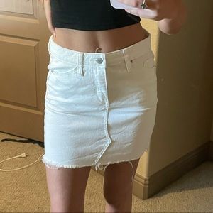 White denim skirt